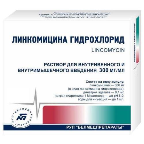 ЛИНКОМИЦИН Р-Р В/В В/М 300МГ/МЛ 1МЛ №10 АМП