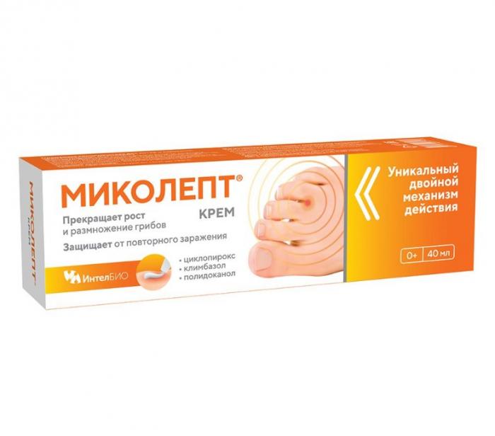МИКОЛЕПТ КРЕМ ПРОТИВОГРИБКОВЫЙ Д/ДЕТЕЙ И ВЗРОСЛЫХ ТУБА 40МЛ