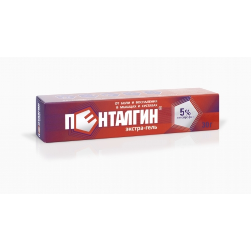 ПЕНТАЛГИН ЭКСТРА-ГЕЛЬ 5% 30Г ТУБ ИНД УП