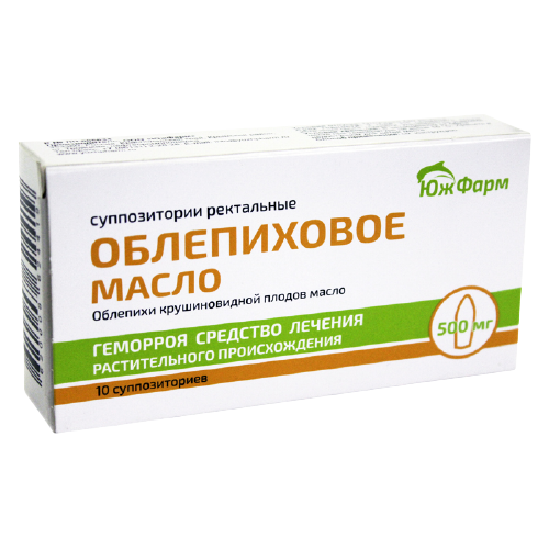 ОБЛЕПИХОВОЕ МАСЛО СУПП РЕКТ 500МГ №10