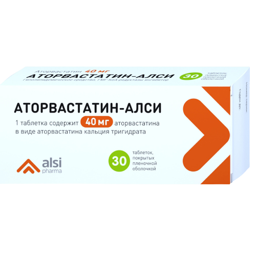 АТОРВАСТАТИН-АЛСИ ТАБ П/П/О 40МГ №30