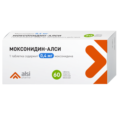 МОКСОНИДИН-АЛСИ ТАБ П/П/О 0,4МГ №60