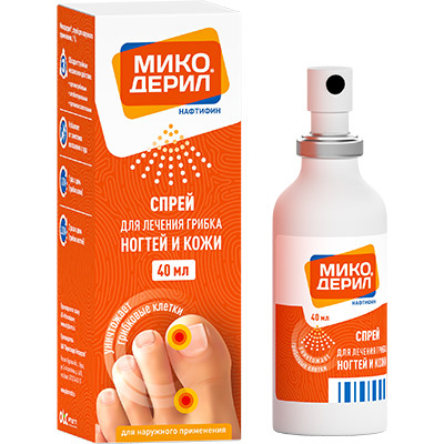 МИКОДЕРИЛ СПРЕЙ НАРУЖ 1% ФЛ 40МЛ