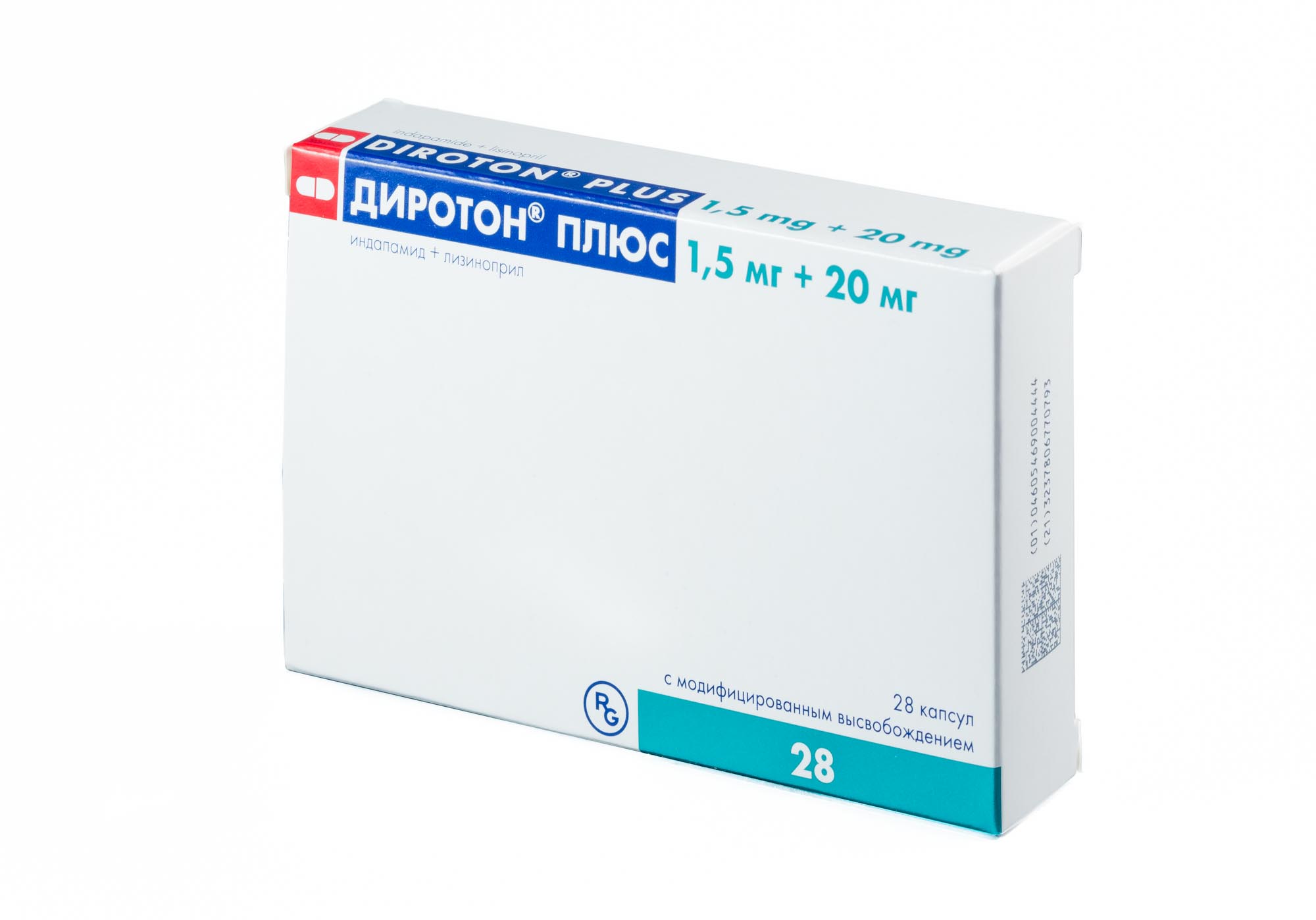 ДИРОТОН ПЛЮС КАПС МВ 1,5МГ+20МГ №28