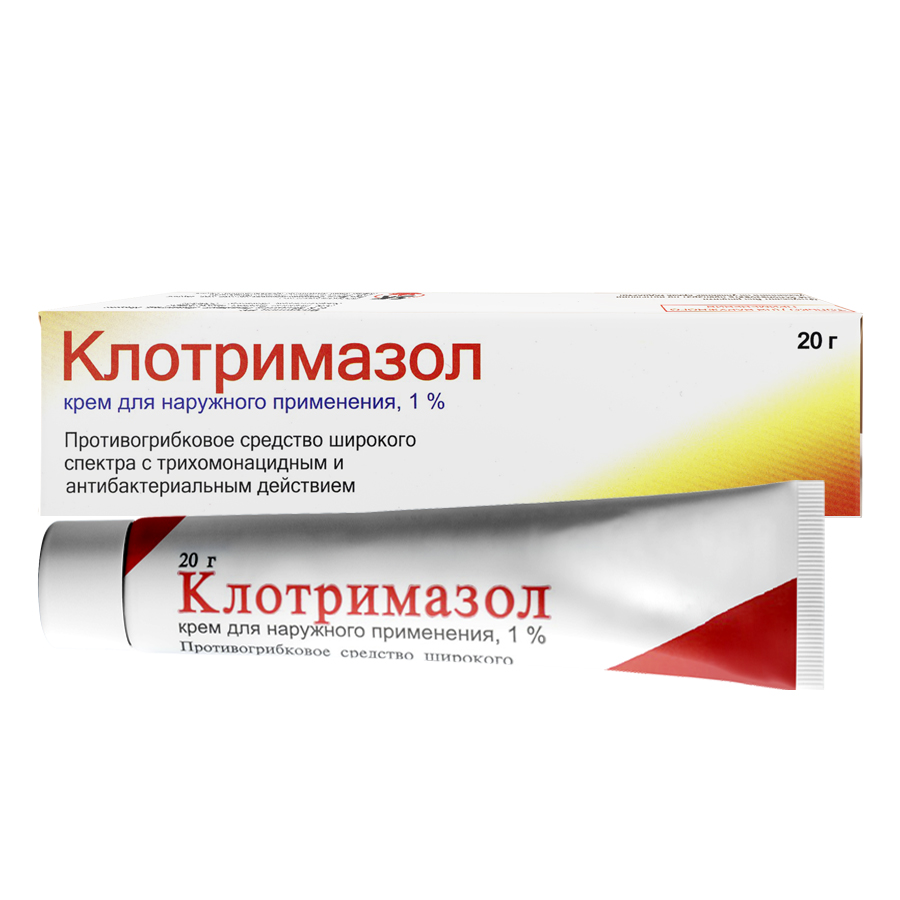 КЛОТРИМАЗОЛ КРЕМ НАРУЖ 1% ТУБА 20Г