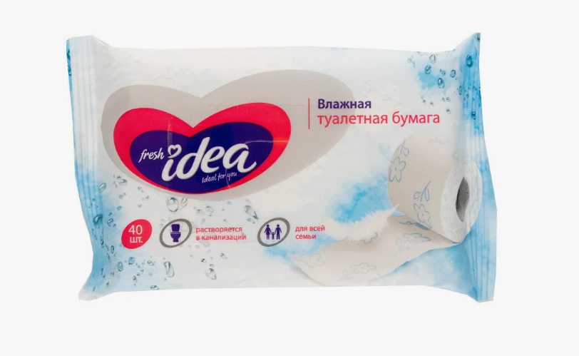 ФРЕШ ИДЕЯ ТУАЛЕТНАЯ БУМАГА ВЛАЖНАЯ РАСТВОРИМАЯ №40