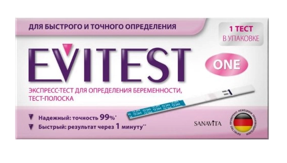 ТЕСТ Д/ОПРЕДЕЛЕНИЯ БЕРЕМЕННОСТИ ЭВИТЕСТ УАН №1