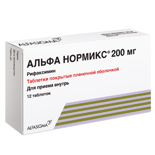 АЛЬФА НОРМИКС ТАБ П/О 200МГ №12