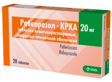 РАБЕПРАЗОЛ-КРКА ТАБ П/П/О К/Р 20МГ №28