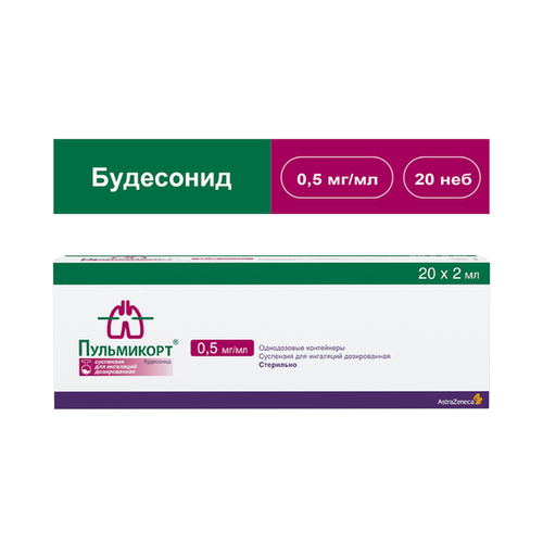 ПУЛЬМИКОРТ СУСП Д/ИНГ 0,5МГ/МЛ КОНТЕЙНЕР 2МЛ №20