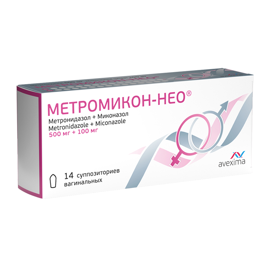 МЕТРОМИКОН-НЕО СУПП ВАГИН 500МГ+100МГ №14