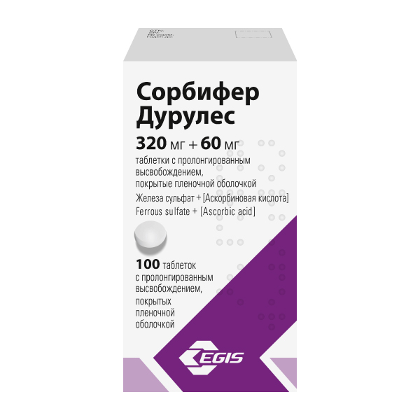 СОРБИФЕР ДУРУЛЕС ТАБ П/П/О №100