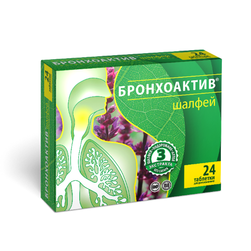 ШАЛФЕЙ БРОНХОАКТИВ ТАБ №24 БАД
