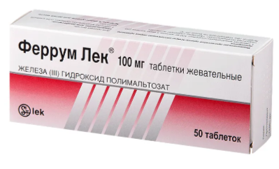 ФЕРРУМ ЛЕК ТАБ ЖЕВАТ 100МГ №50