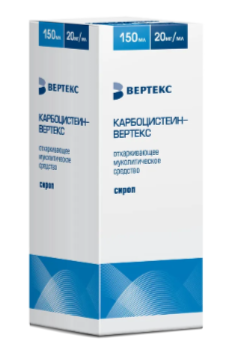 КАРБОЦИСТЕИН-ВЕРТЕКС СИРОП 20МГ/МЛ 150МЛ