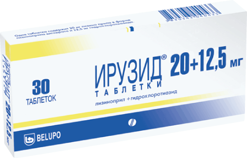 ИРУЗИД ТАБ 20МГ+12,5МГ №30
