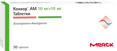 КОНКОР АМ ТАБ 10МГ+10МГ №30