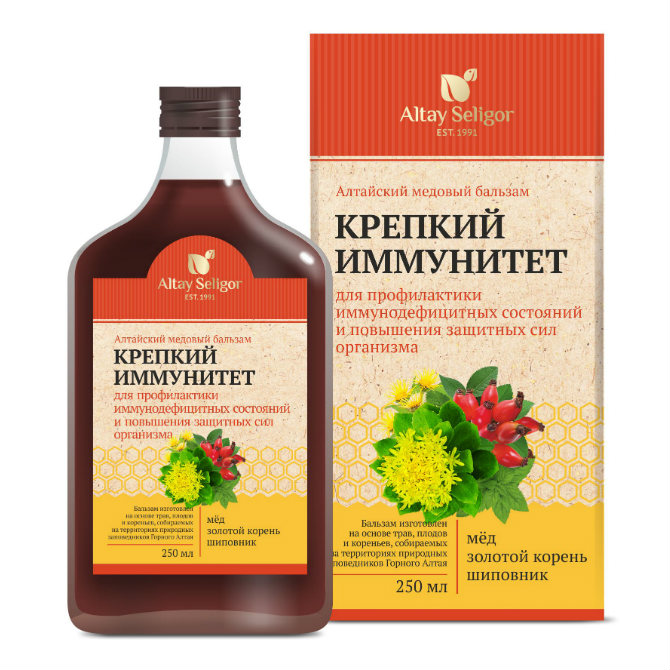 БАЛЬЗАМ МЕДОВЫЙ АЛТАЙСКИЙ КРЕПКИЙ ИММУНИТЕТ 250МЛ