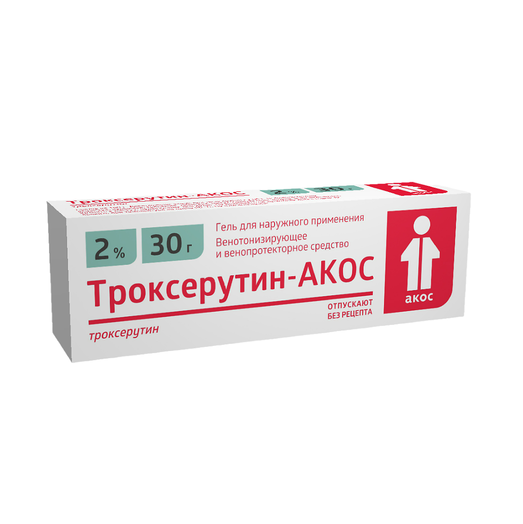 ТРОКСЕРУТИН-АКОС ГЕЛЬ НАРУЖ 2% 30Г
