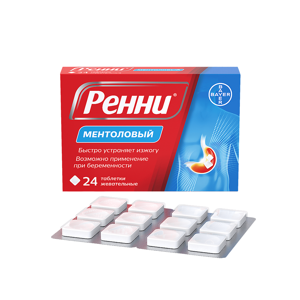 РЕННИ ТАБ ЖЕВАТ МЕНТОЛ №24