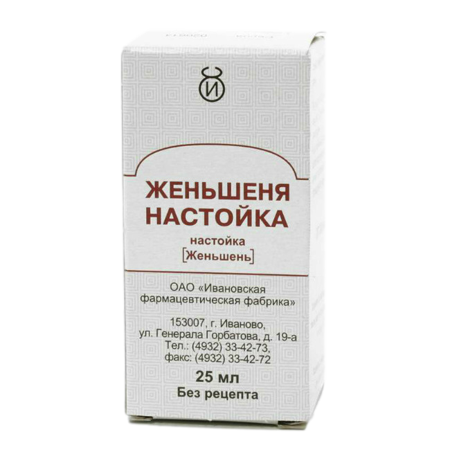 ЖЕНЬШЕНЬ НАСТОЙКА 25МЛ ИНД УП