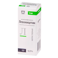 ЛЕВОМИЦЕТИН КАПЛИ ГЛАЗНЫЕ 0,25% ФЛ/КАП 5МЛ