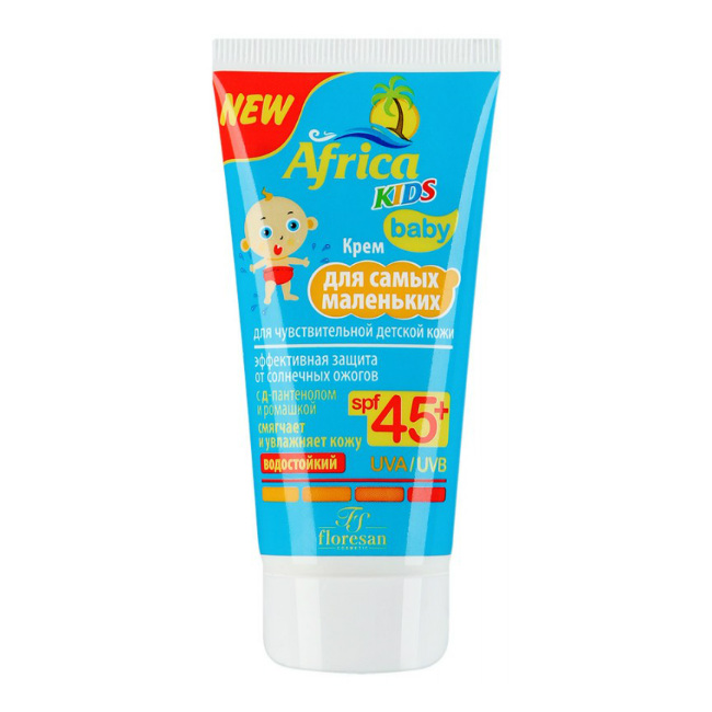 АФРИКА КИДС КРЕМ Д/САМЫХ МАЛЕНЬКИХ Д/ЧУВСТВИТ ДЕТСКОЙ КОЖИ SPF45+50МЛ Ф411