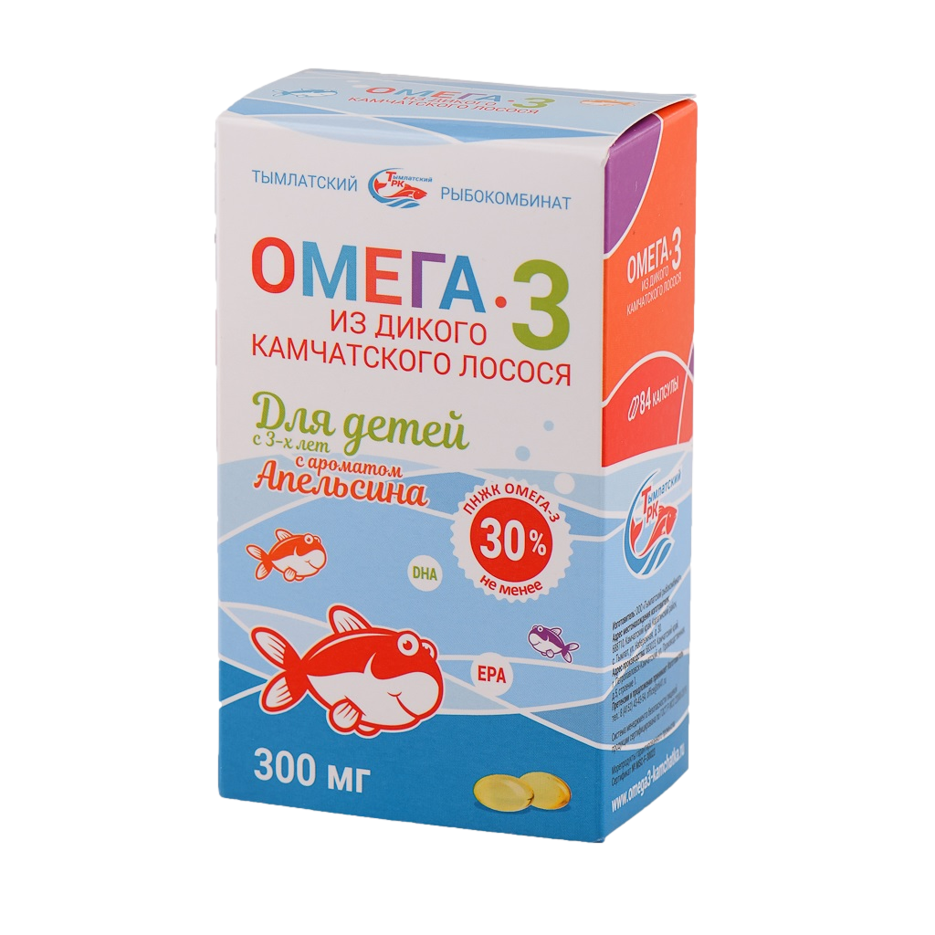 ОМЕГА-3 ИЗ ДИКОГО КАМЧАТСКОГО ЛОСОСЯ Д/ДЕТ 3Г+ КАПС АПЕЛЬСИН №84