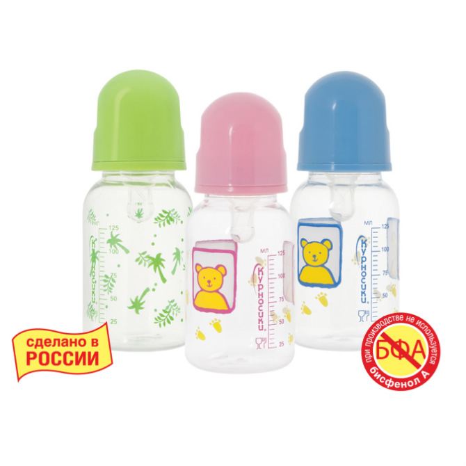 КУРНОСИКИ БУТЫЛОЧКА ПП СОСКА СИЛИКОН 0+М 125МЛ 11001