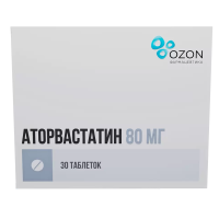 АТОРВАСТАТИН ТАБ П/П/О 80МГ №30