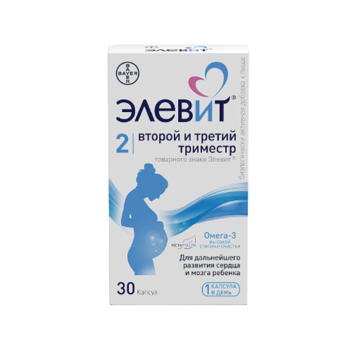 ЭЛЕВИТ ВТОРОЙ И ТРЕТИЙ ТРИМЕСТР КАПС №30