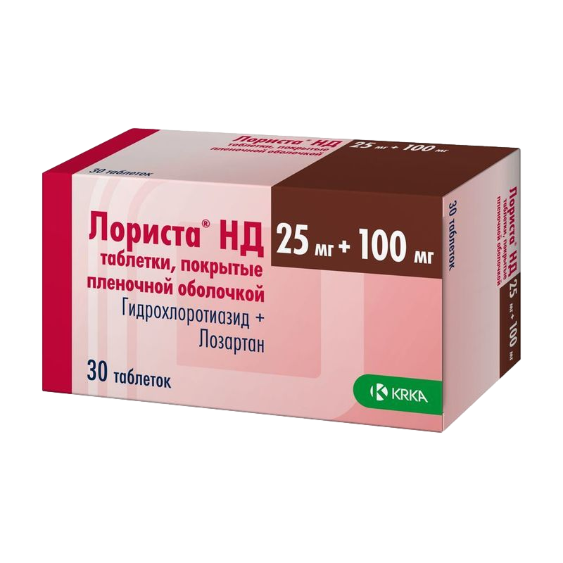 ЛОРИСТА НД ТАБ П/О 100МГ+25МГ №30