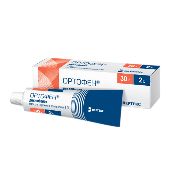 ОРТОФЕНА МАЗЬ Д/НАРУЖ 2% 30Г ТУБА
