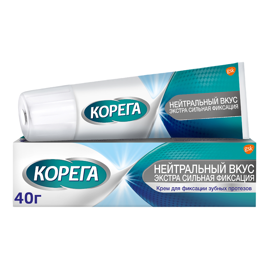 КОРЕГА КРЕМ Д/ФИКСАЦИИ ЗУБНЫХ ПРОТЕЗОВ ЭКСТРАСИЛЬНЫЙ НЕЙТРАЛЬНЫЙ 40Г