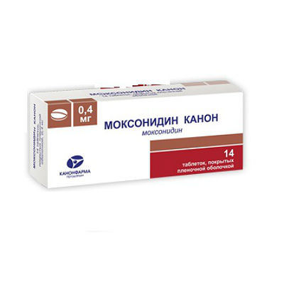 МОКСОНИДИН КАНОН ТАБ П/О 0,4МГ №14