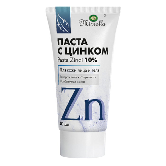 ЦИНКОВАЯ ПАСТА 10% МИРРОЛЛА ТУБА 40МЛ